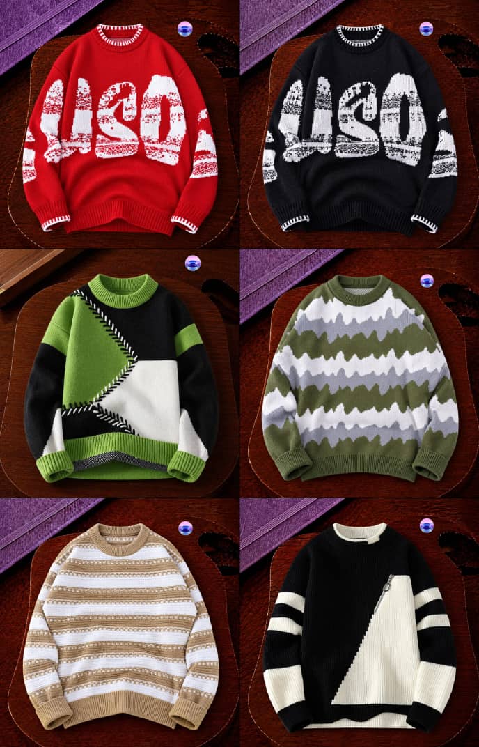 knitted crewneck sweaters