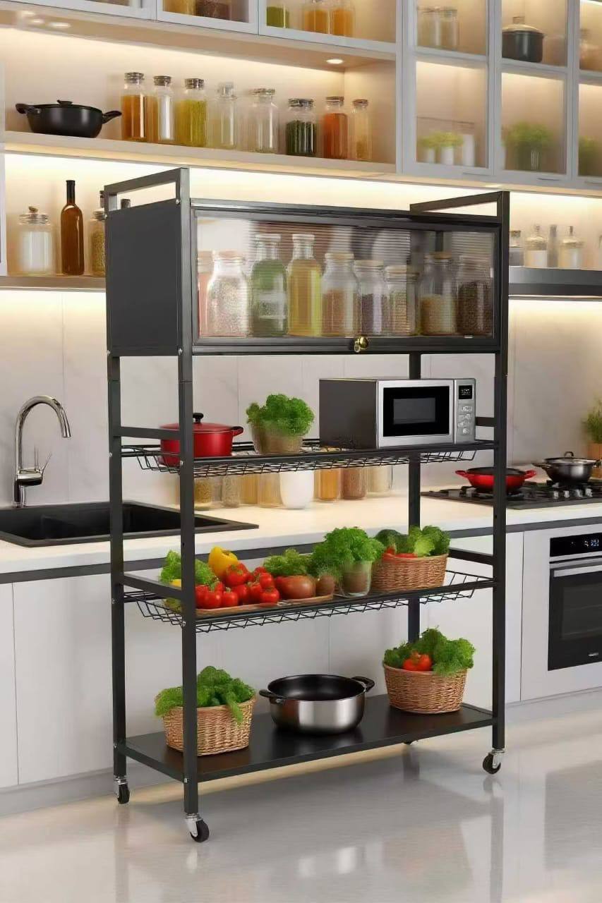 Multi-tiered Multifunctional Storage Rack with Cover Type A