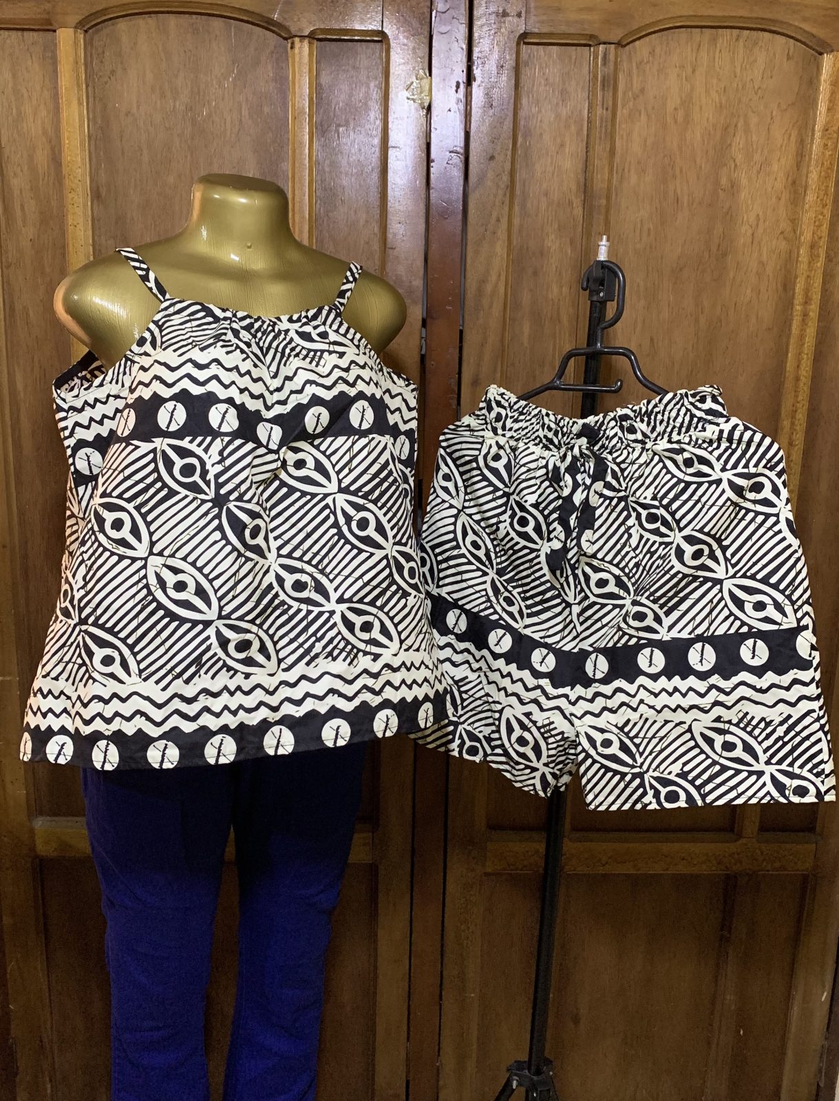 Ankara two piece (cream colour