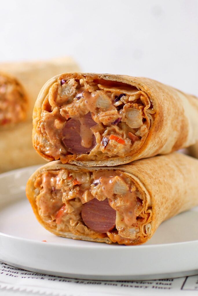 1 hot dog with chicken