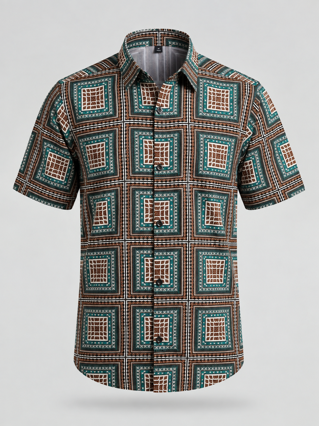 Teal Geometric Vintage Shirt