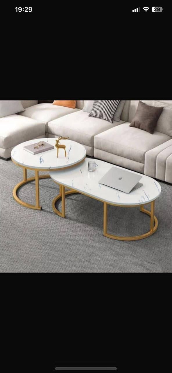 Real Marble A and B Center Table 100cm