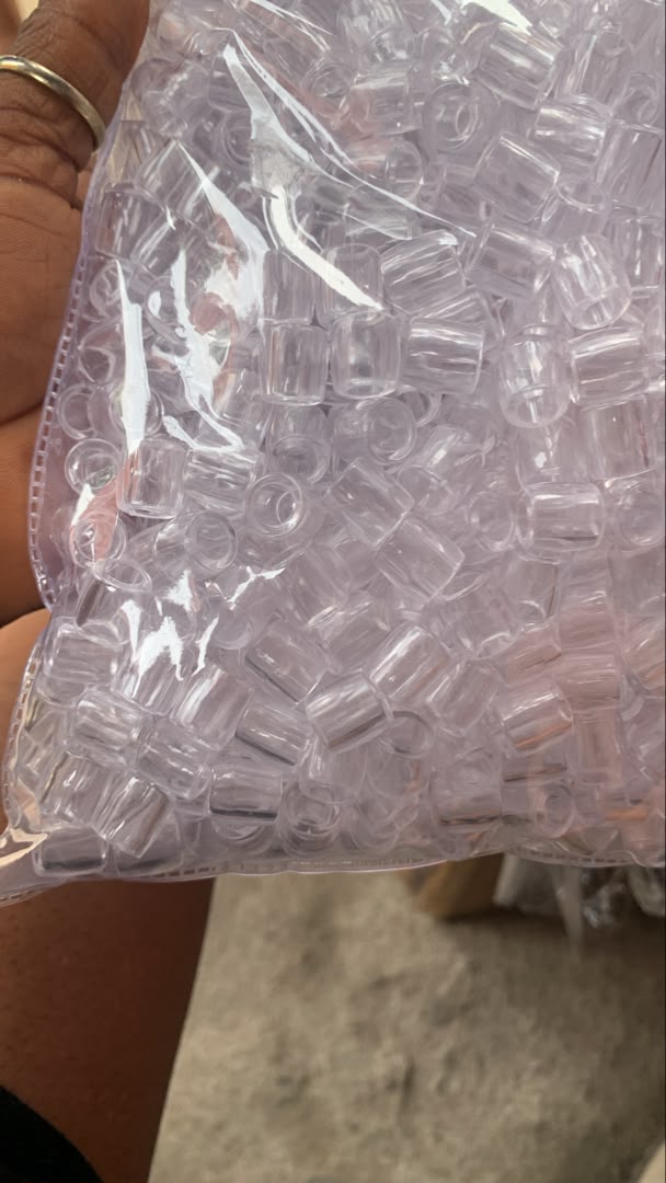 cylindrical plastic hair tube beads