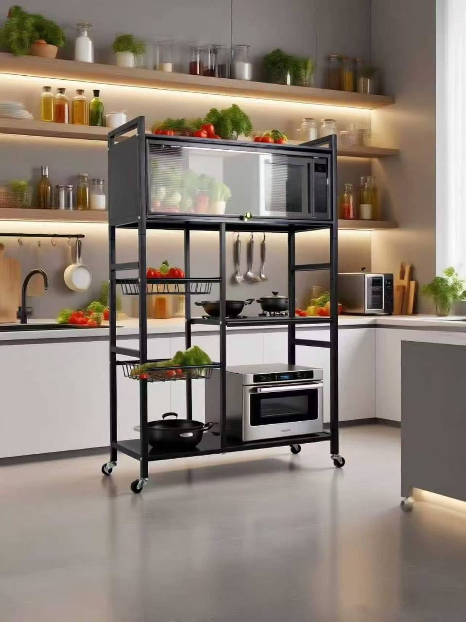 Multi-tiered Multifunctional Storage Rack with Cover Type B