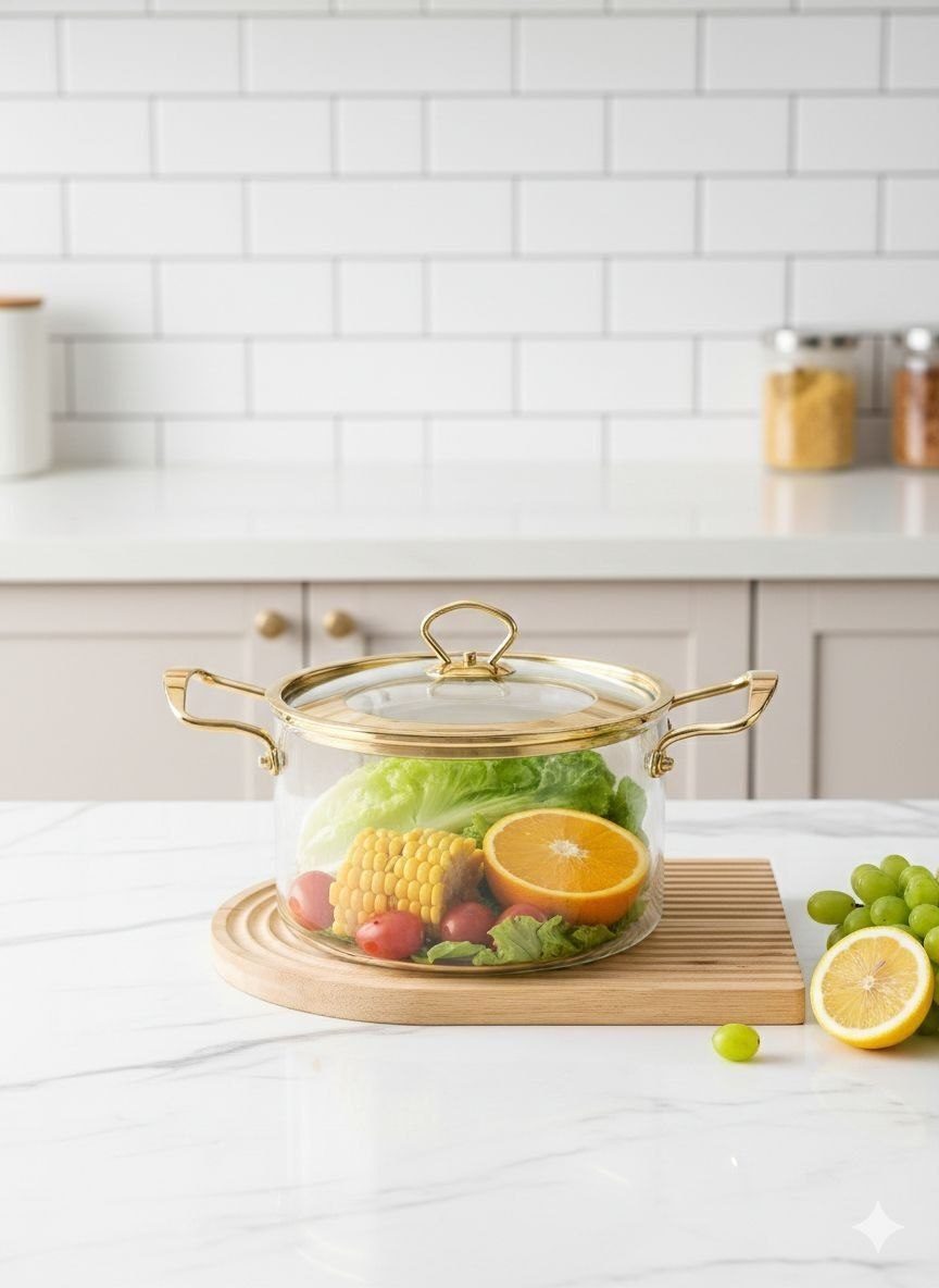 Borosilicate Glass Cooking Pot 4.5L
