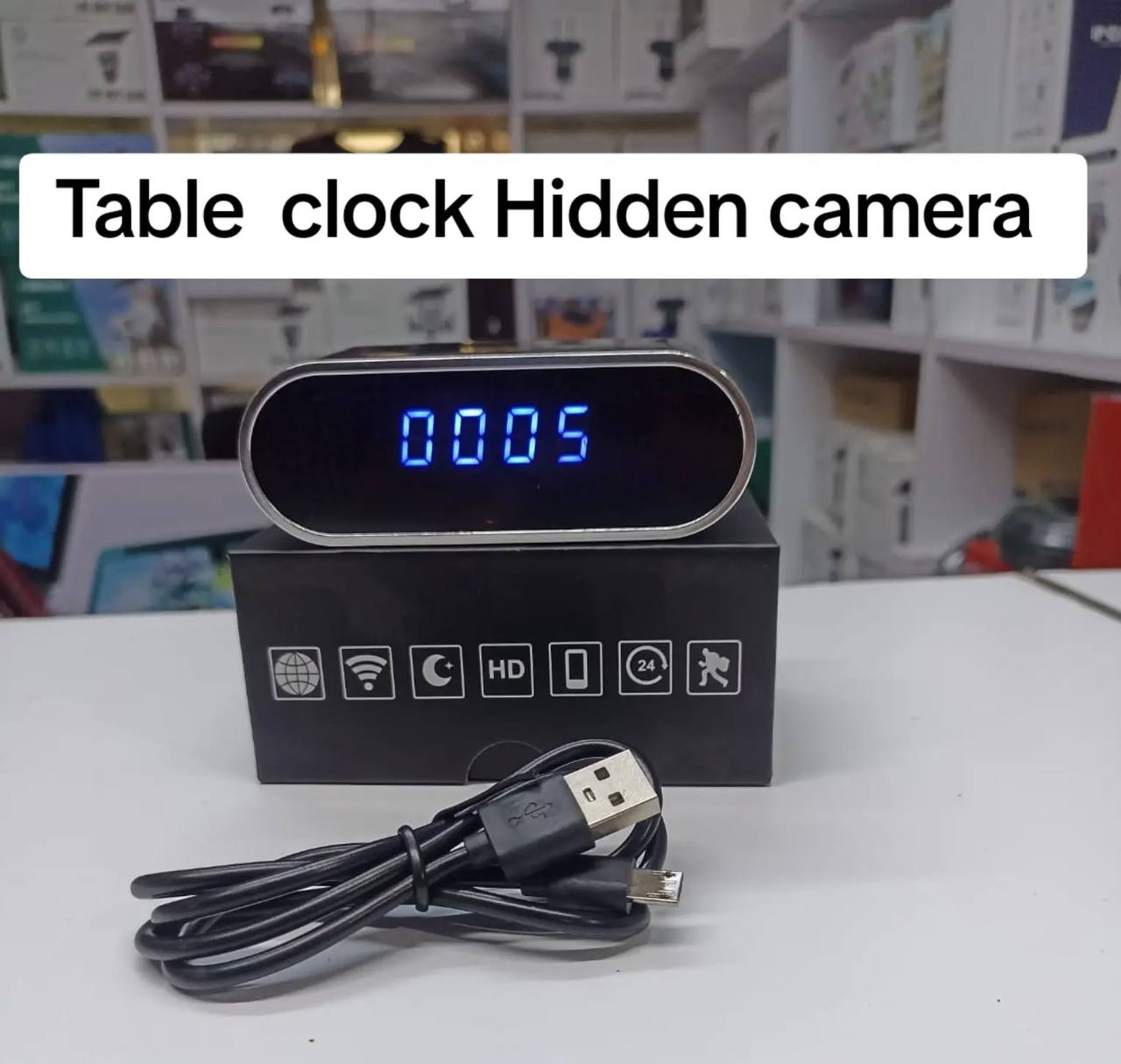 Table clock cctv camera