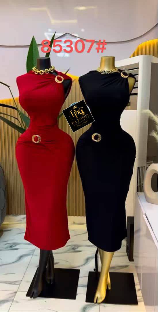 Ring Detail Ruched Midi Dress