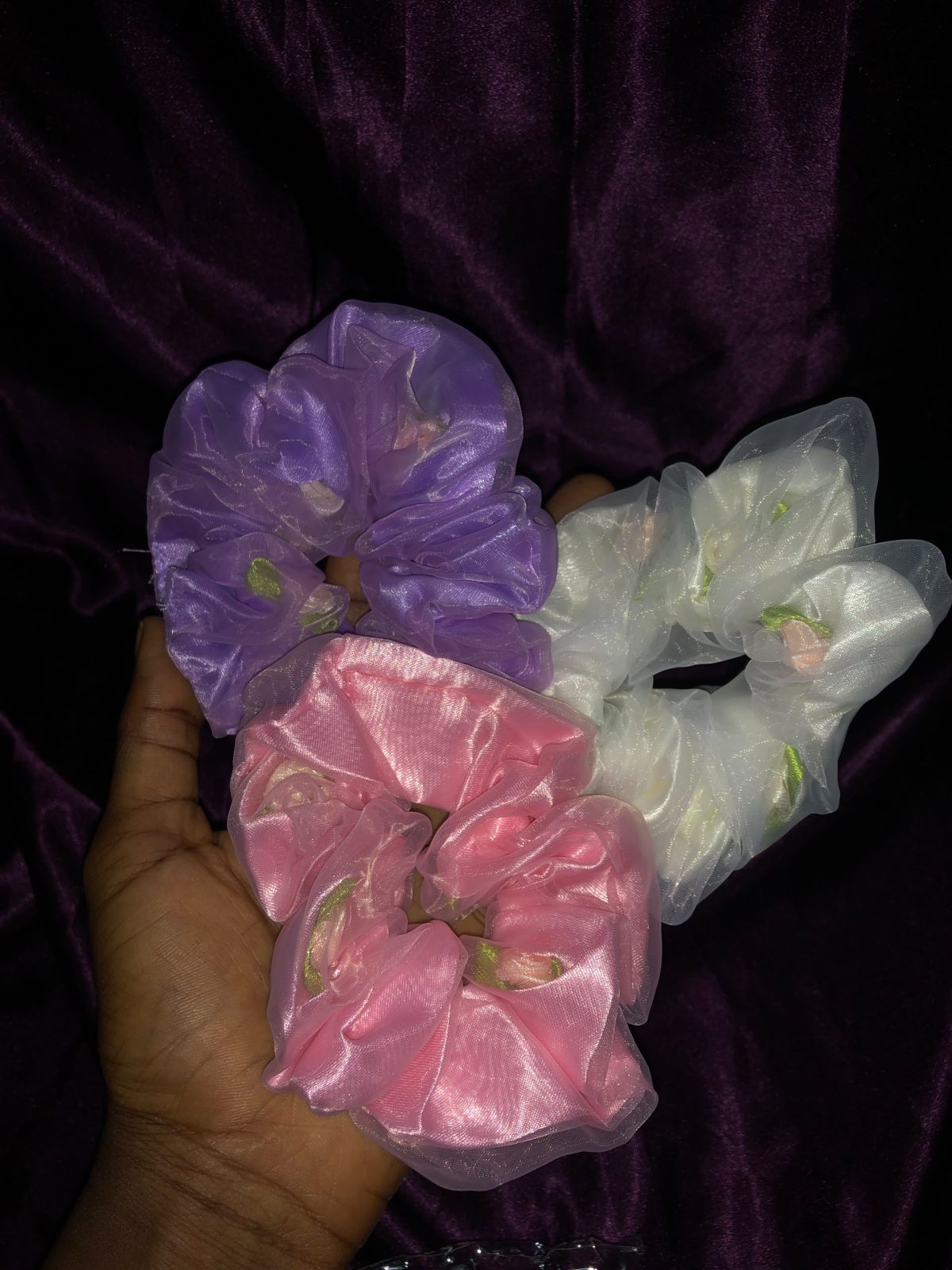 The Sheer Rose Scrunchies 🌹 — Purple