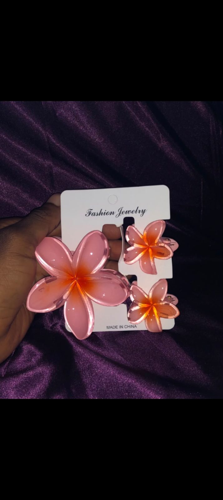 Hibiscus Hair 3 in 1 Claw Set ✨ — plum orange